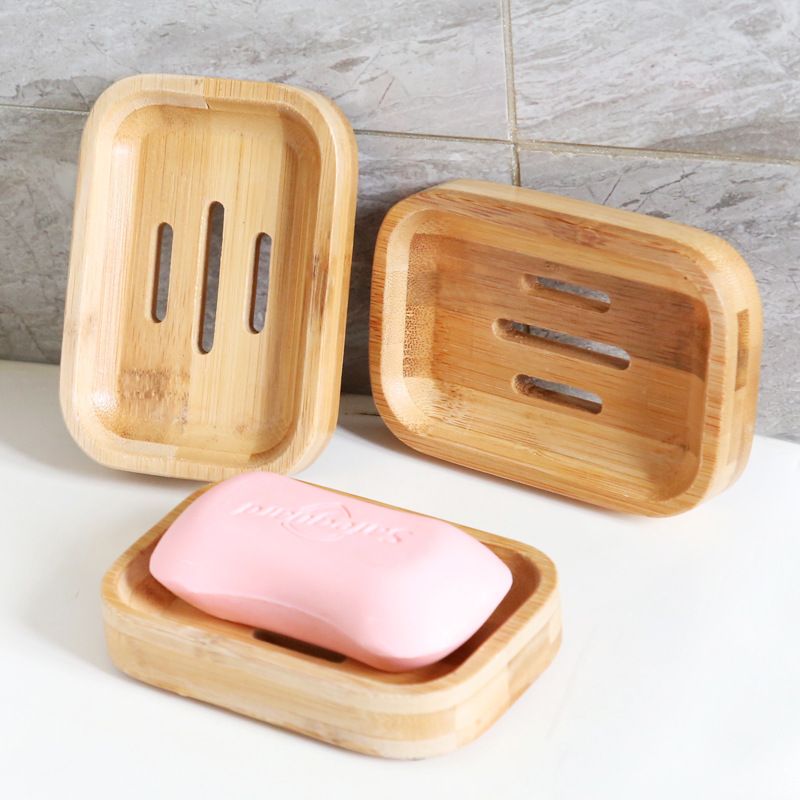 Natural Bamboo Soap Tray with Drainage by HitMyNeed