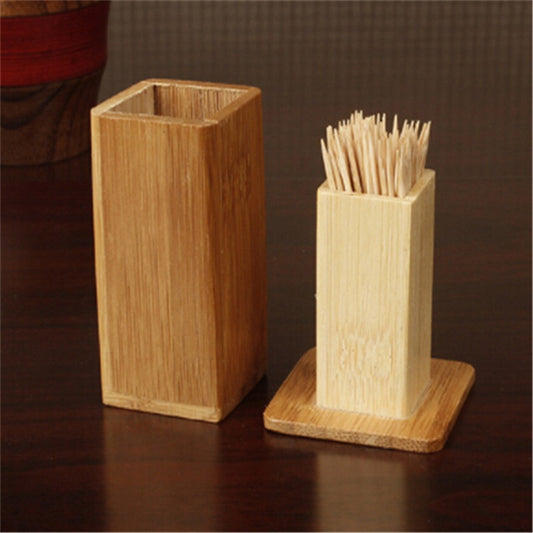 Natural Bamboo Toothpick Holder with Lid by HitMyNeed