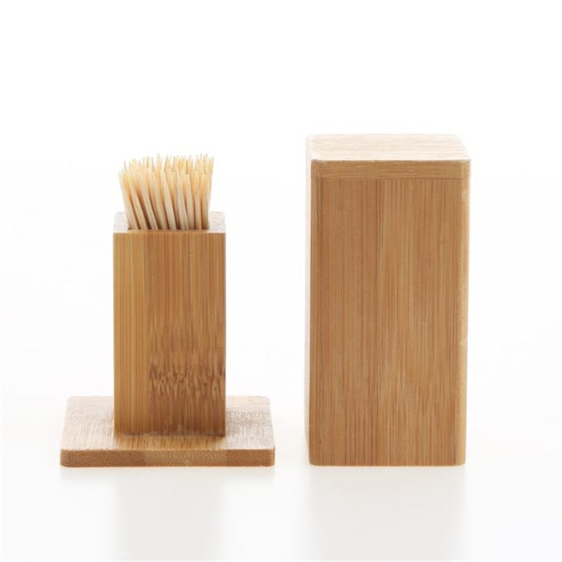 Natural Bamboo Toothpick Holder with Lid by HitMyNeed