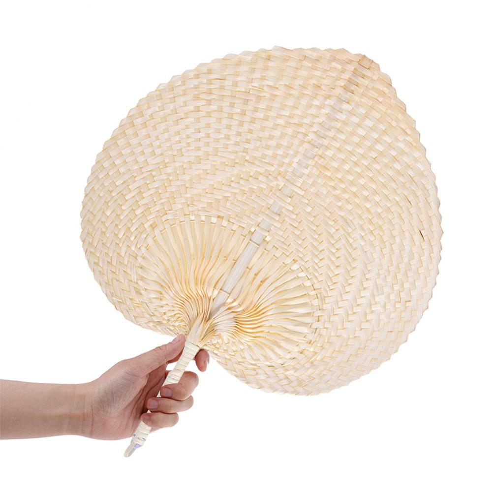 Natural Bamboo Woven Hand Fan with Hanging Handle by HitMyNeed