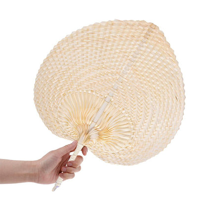 Natural Bamboo Woven Hand Fan with Hanging Handle by HitMyNeed