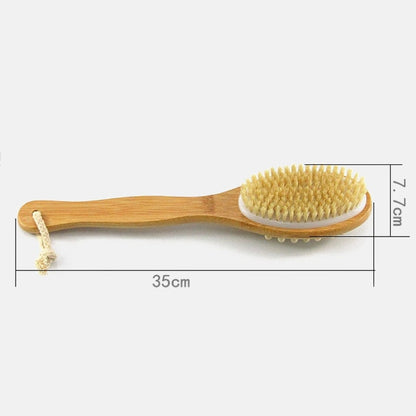 Natural Bristle Bamboo Body Brush with Long Handle by HitMyNeed