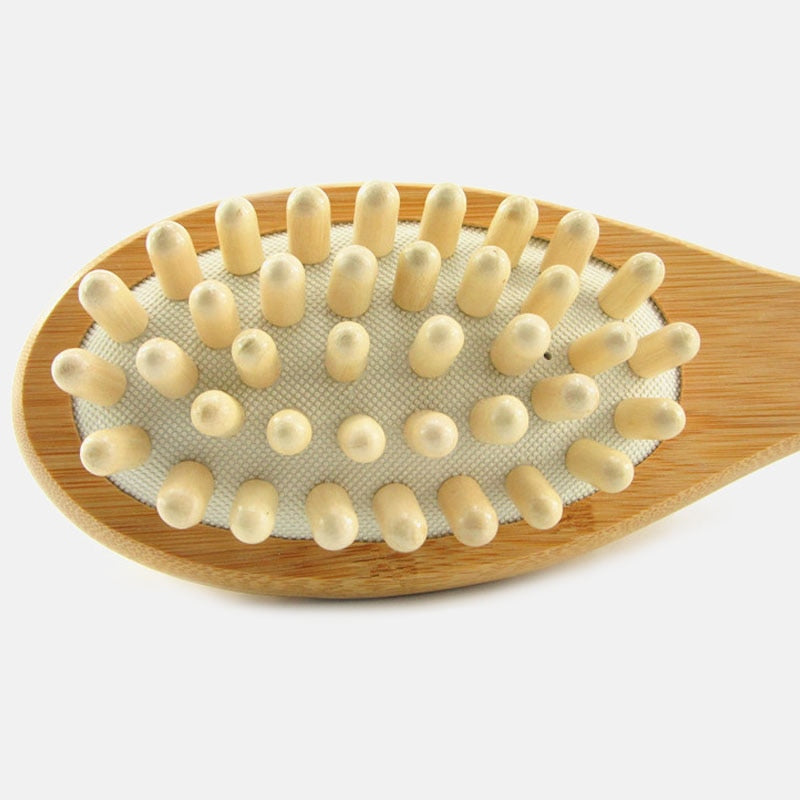 Natural Bristle Bamboo Body Brush with Long Handle by HitMyNeed