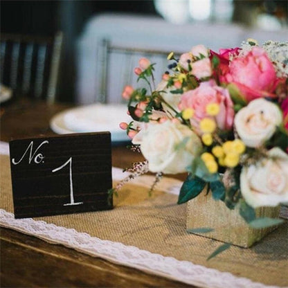 Natural Burlap Table Runner with Lace Trim by HitMyNeed