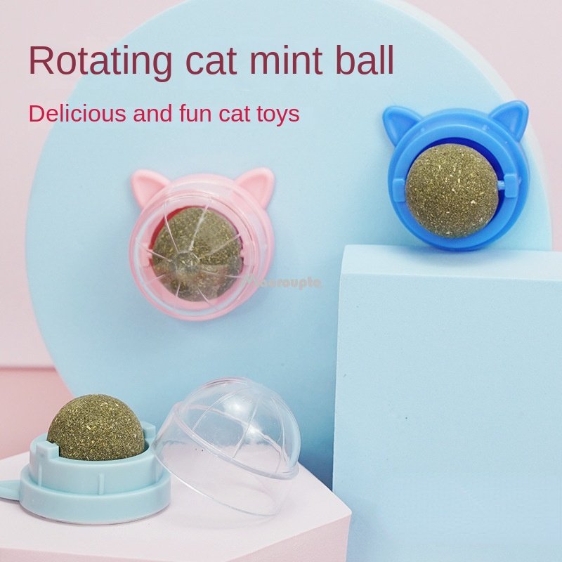 Natural Catnip Wall Ball Treat & Cat Grass Toy by HitMyNeed