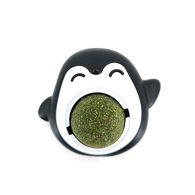 Natural Catnip Wall Ball Treat & Cat Grass Toy b-black by HitMyNeed