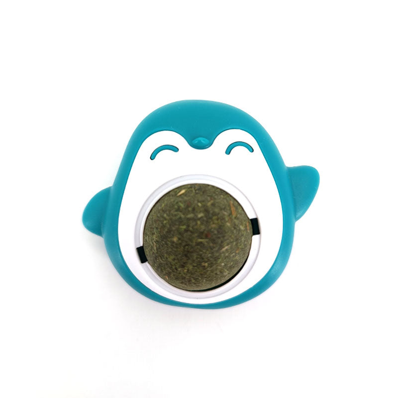 Natural Catnip Wall Ball Treat & Cat Grass Toy b-blue by HitMyNeed