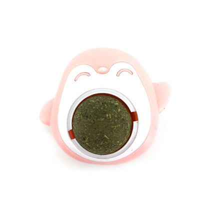 Natural Catnip Wall Ball Treat & Cat Grass Toy b-pink by HitMyNeed
