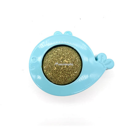Natural Catnip Wall Ball Treat & Cat Grass Toy blue-366 by HitMyNeed