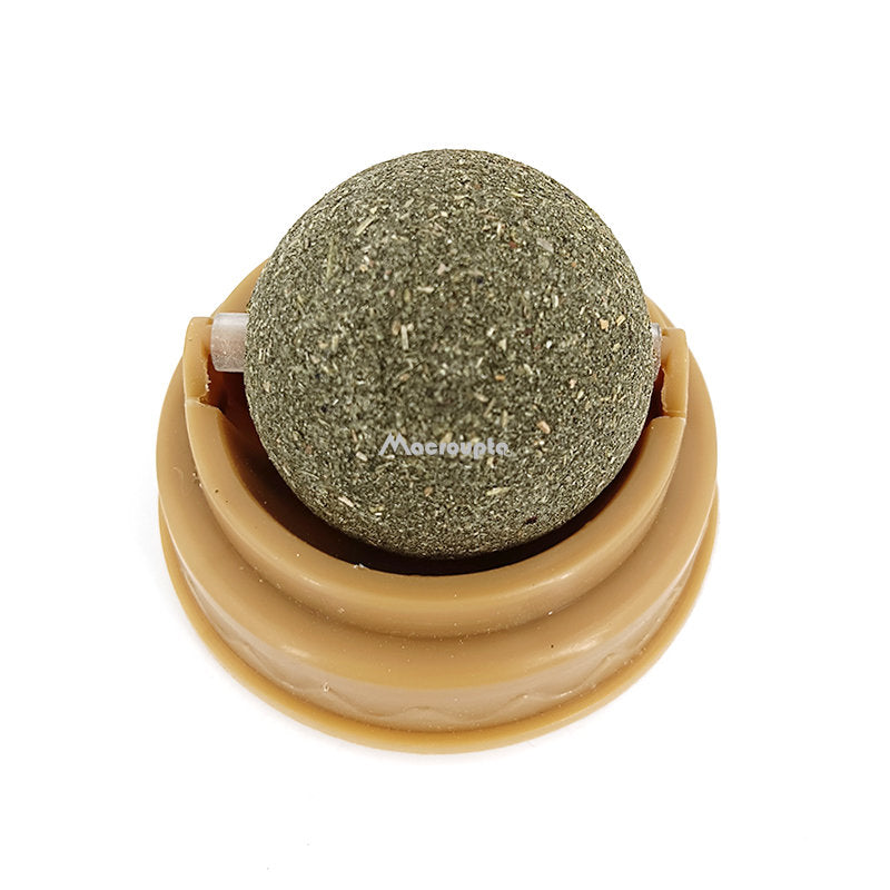 Natural Catnip Wall Ball Treat & Cat Grass Toy green by HitMyNeed