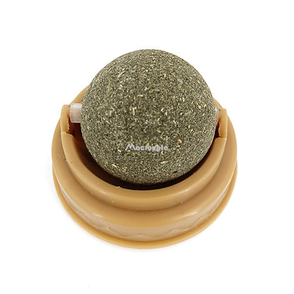 Natural Catnip Wall Ball Treat & Cat Grass Toy green by HitMyNeed