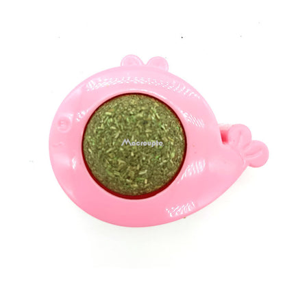 Natural Catnip Wall Ball Treat & Cat Grass Toy pink-1052 by HitMyNeed