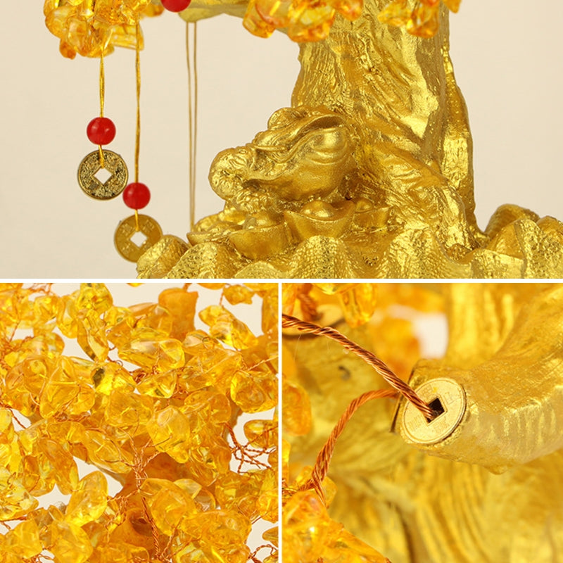 Natural Citrine Crystal Money Tree Decor 14cm by HitMyNeed