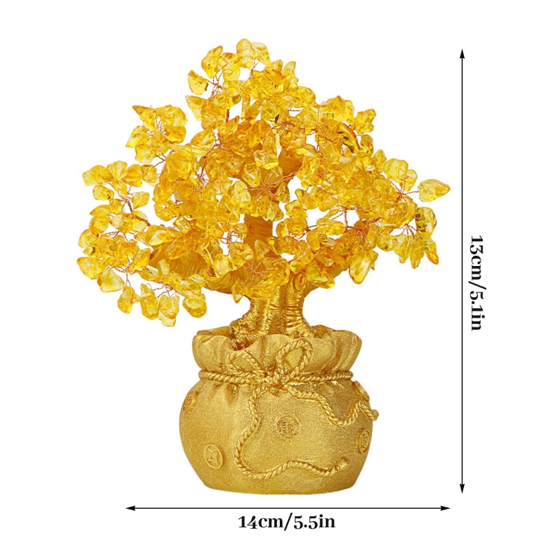 Natural Citrine Crystal Money Tree Decor 14cm by HitMyNeed