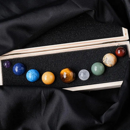 Natural Crystal 9 Planet Solar System Globe by HitMyNeed