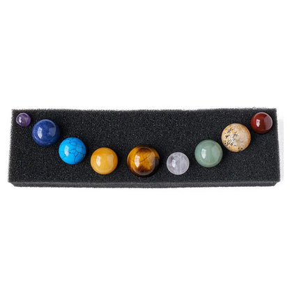 Natural Crystal 9 Planet Solar System Globe by HitMyNeed