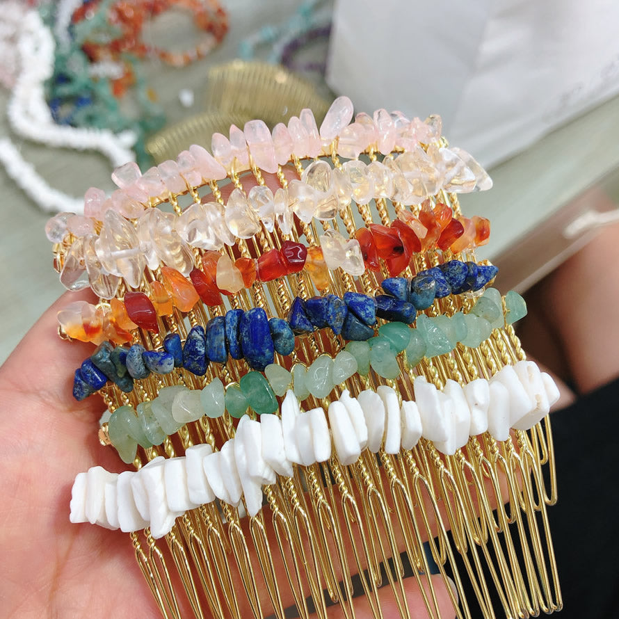Natural Crystal Hair Comb Accessory by HitMyNeed