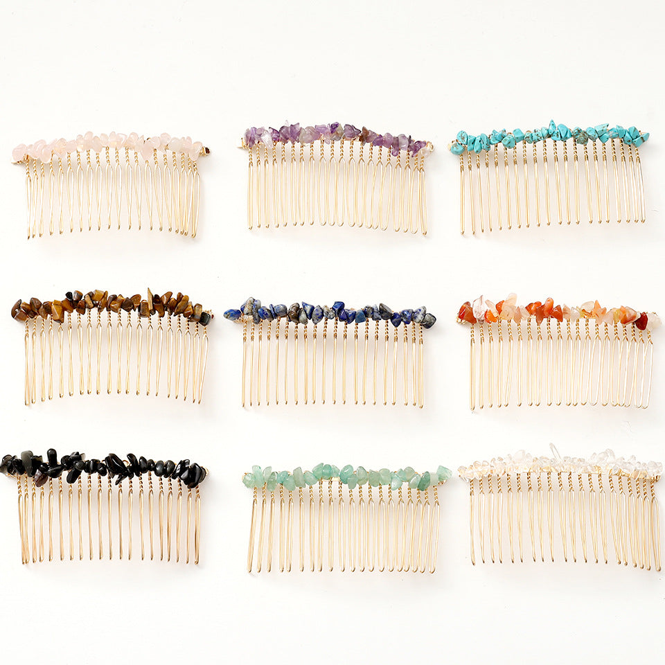 Natural Crystal Hair Comb Accessory by HitMyNeed