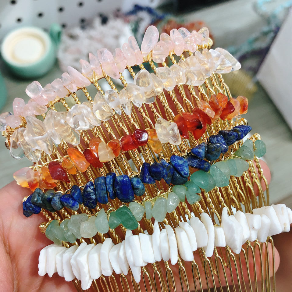 Natural Crystal Hair Comb Accessory by HitMyNeed