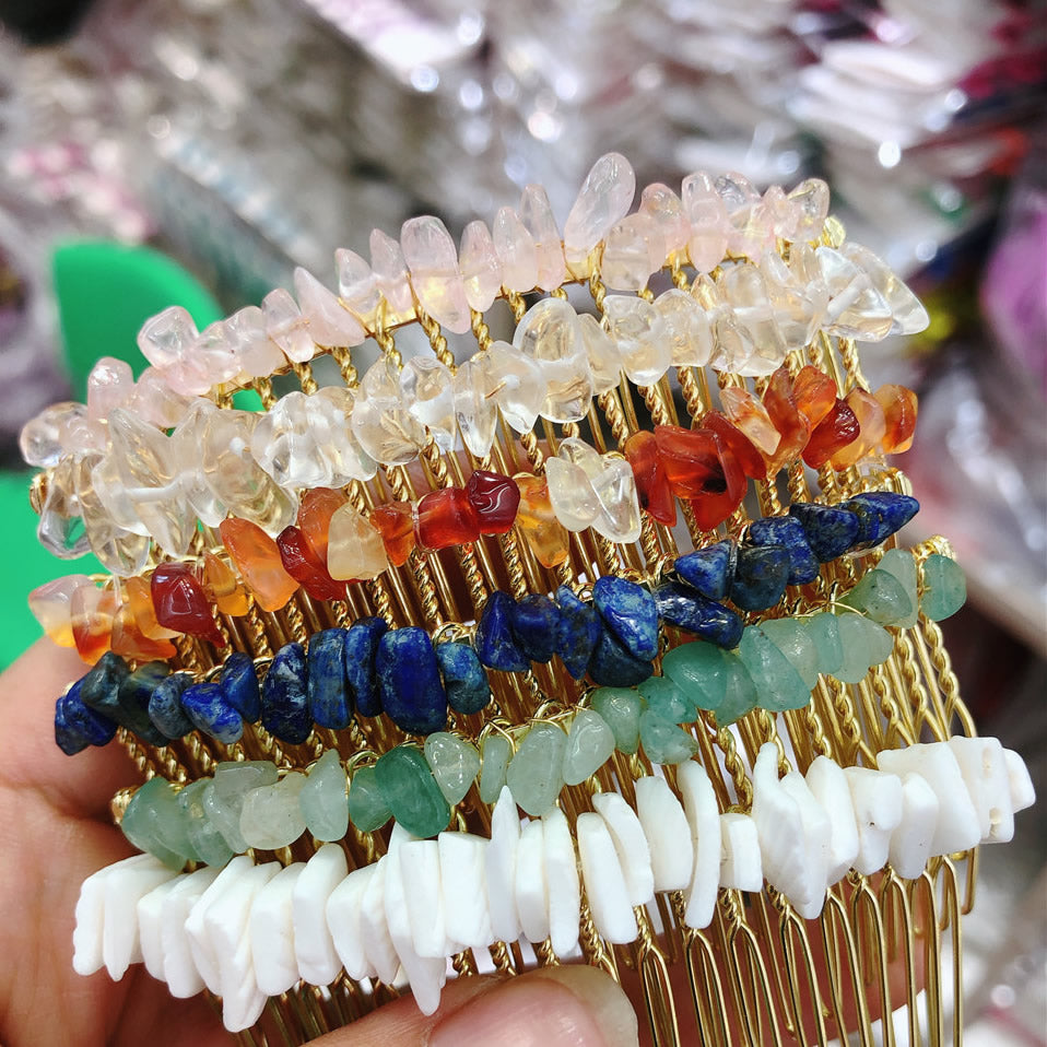 Natural Crystal Hair Comb Accessory by HitMyNeed