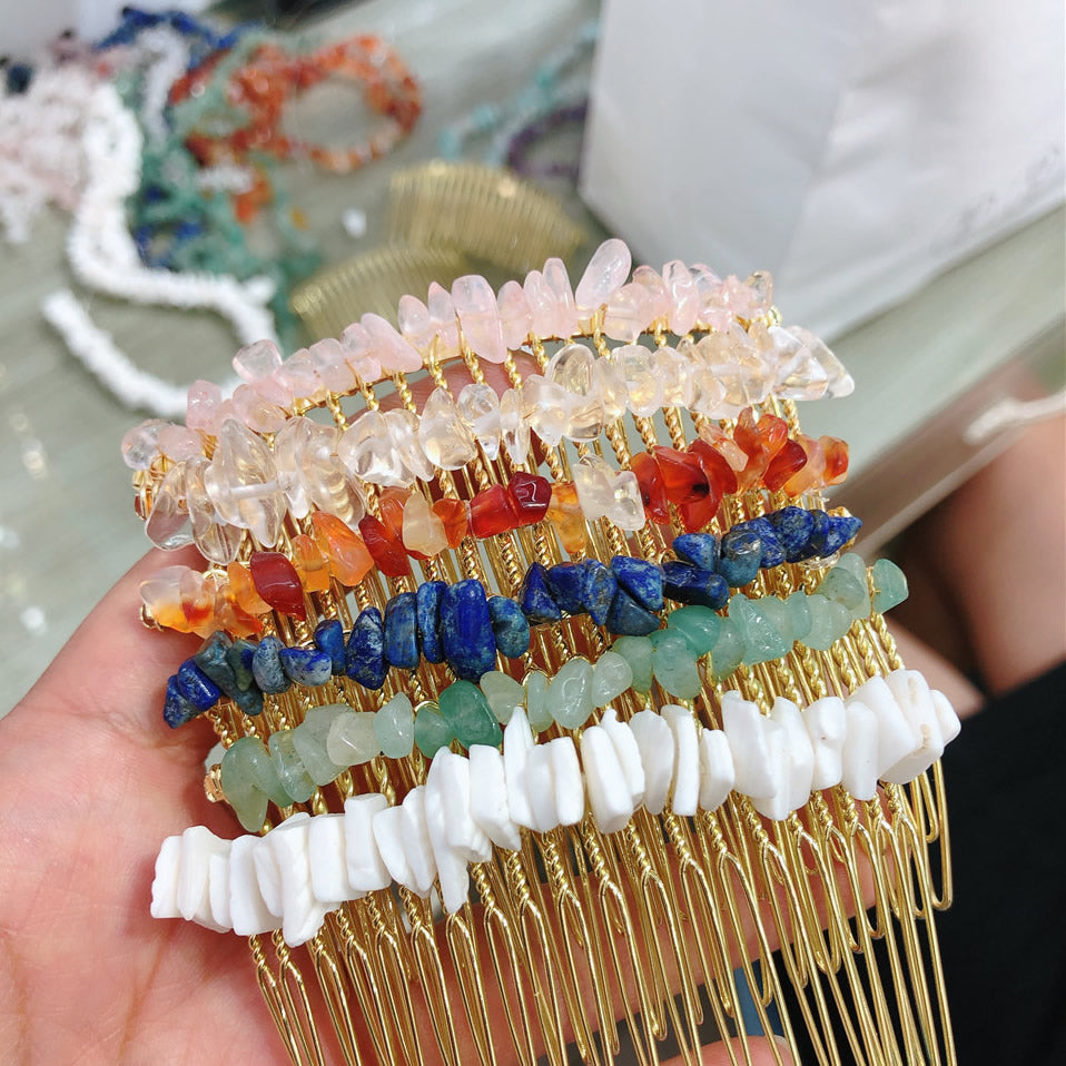 Natural Crystal Hair Comb Accessory by HitMyNeed
