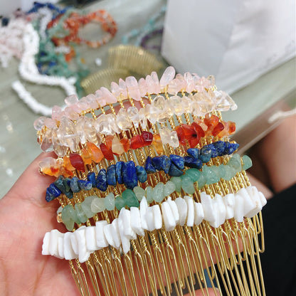 Natural Crystal Hair Comb Accessory by HitMyNeed