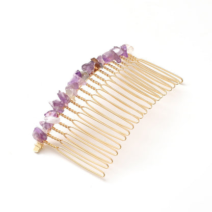 Natural Crystal Hair Comb Accessory amethyst by HitMyNeed