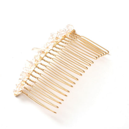 Natural Crystal Hair Comb Accessory clear-quartz by HitMyNeed