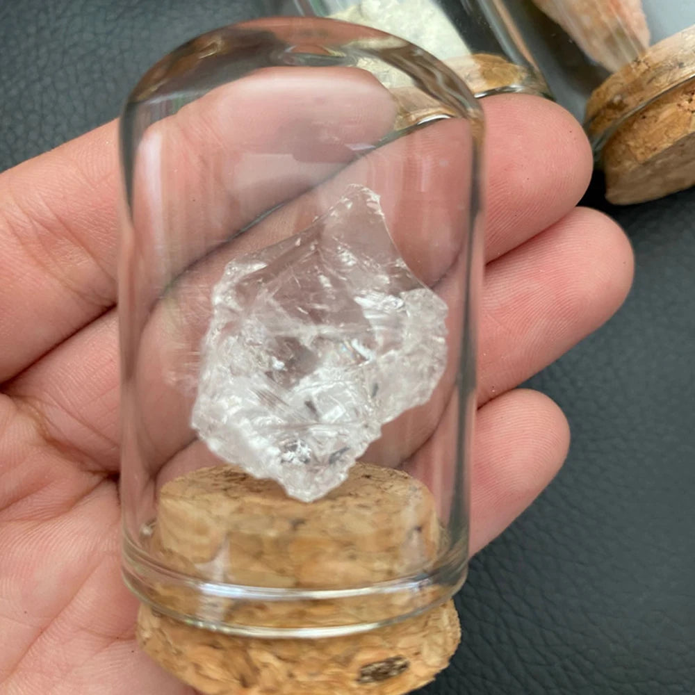Natural Crystal Mineral Specimen Glass Display Jar by HitMyNeed