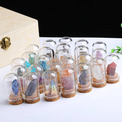 Natural Crystal Mineral Specimen Glass Display Jar by HitMyNeed
