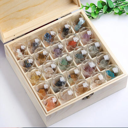 Natural Crystal Mineral Specimen Glass Display Jar by HitMyNeed