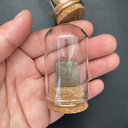 Natural Crystal Mineral Specimen Glass Display Jar pyrite by HitMyNeed