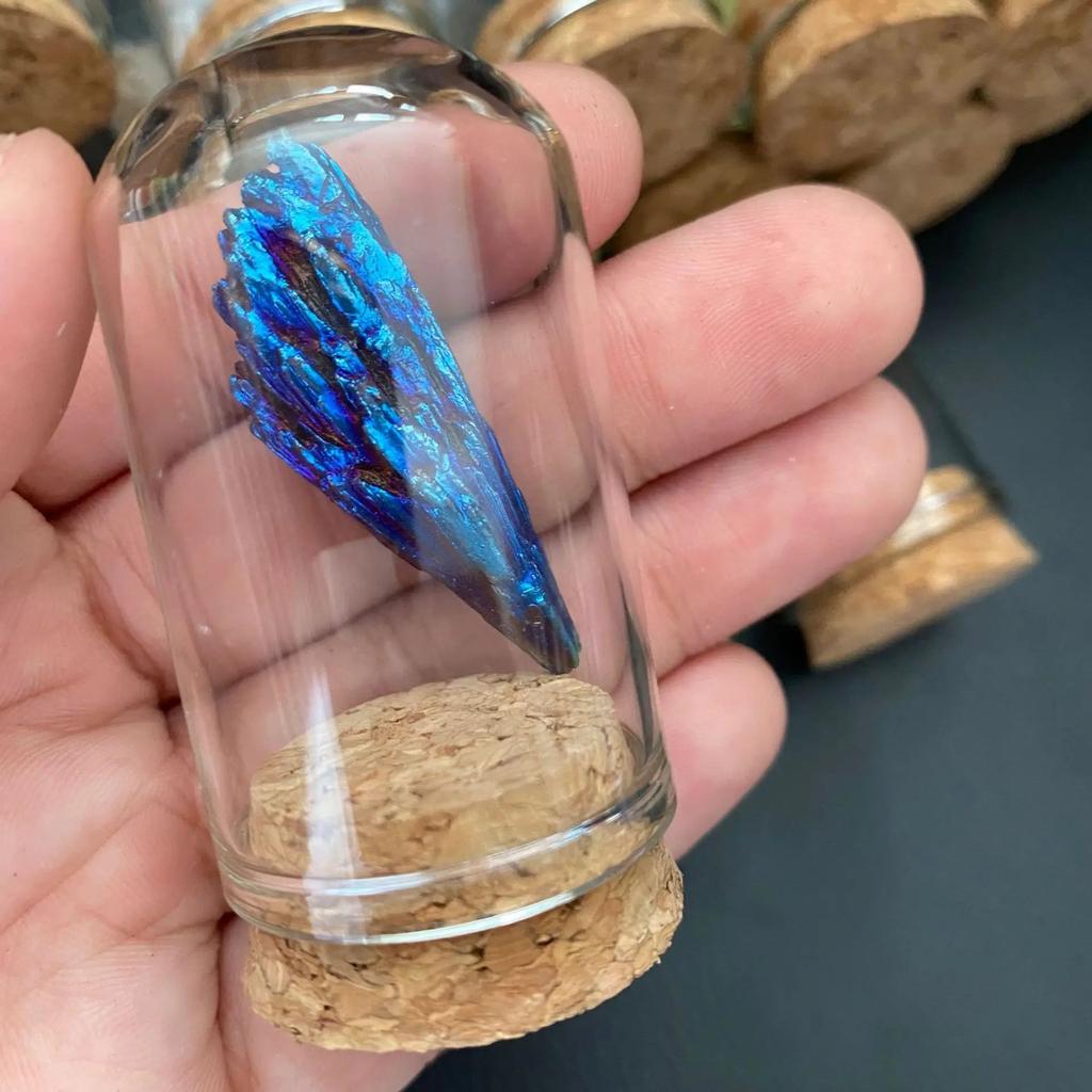 Natural Crystal Mineral Specimen Glass Display Jar rainbow-tourmaline by HitMyNeed