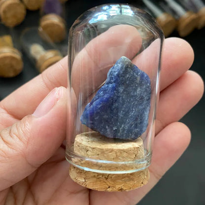 Natural Crystal Mineral Specimen Glass Display Jar sodalite by HitMyNeed
