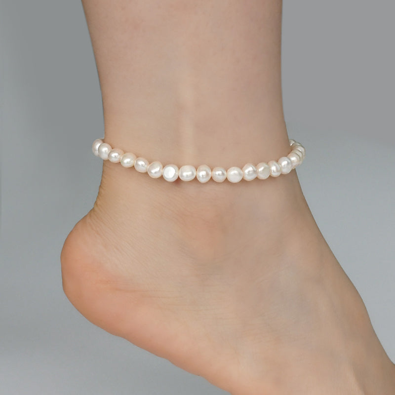 Natural Freshwater Baroque Pearl Anklet by HitMyNeed