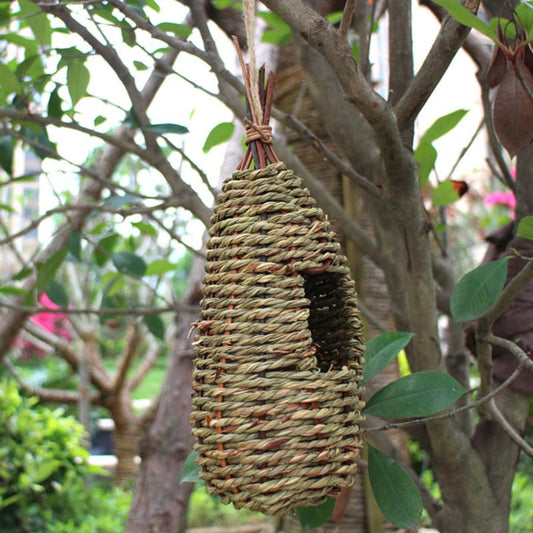 Natural Grass Hanging Birdhouse for Outdoor Use by HitMyNeed