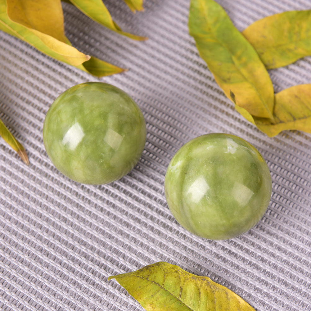 Natural Jade Hand Massage Balls with Case (2pcs) by HitMyNeed