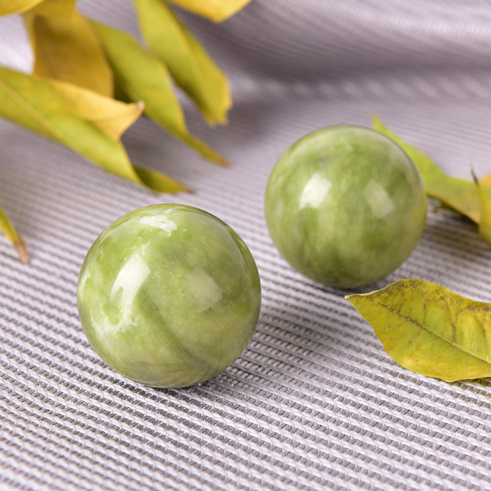 Natural Jade Hand Massage Balls with Case (2pcs) by HitMyNeed