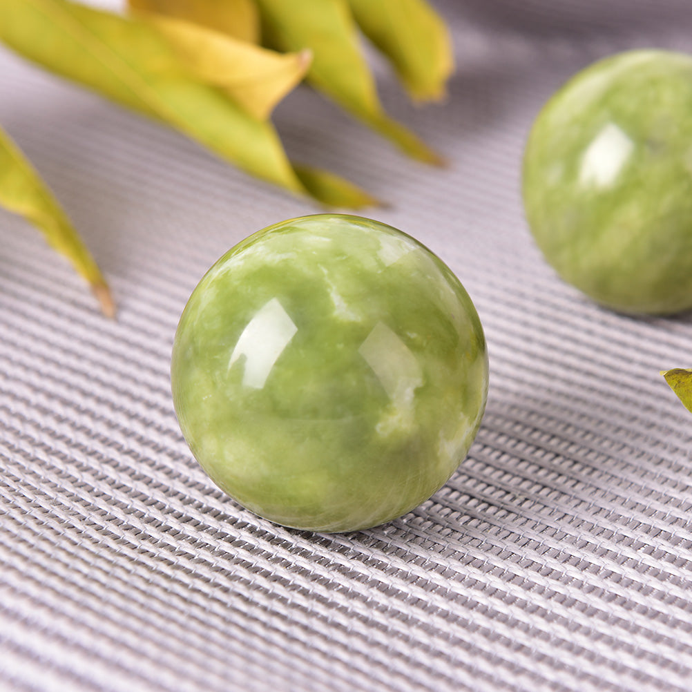 Natural Jade Hand Massage Balls with Case (2pcs) by HitMyNeed