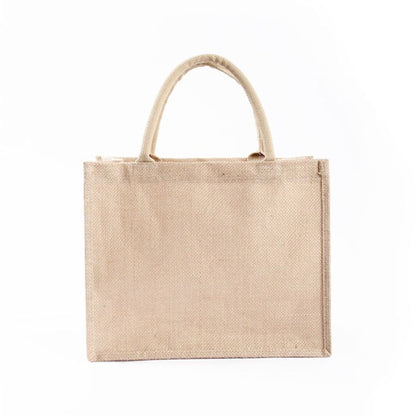Natural Jute Linen Shopping Tote Bag by HitMyNeed