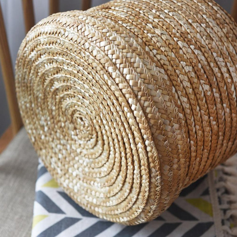 Natural Lidded Wicker Storage Baskets Set of 3 by HitMyNeed