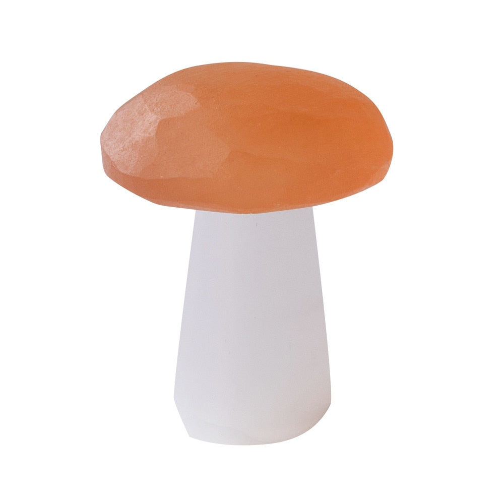 Natural Peach Selenite Crystal Mushroom Decor by HitMyNeed