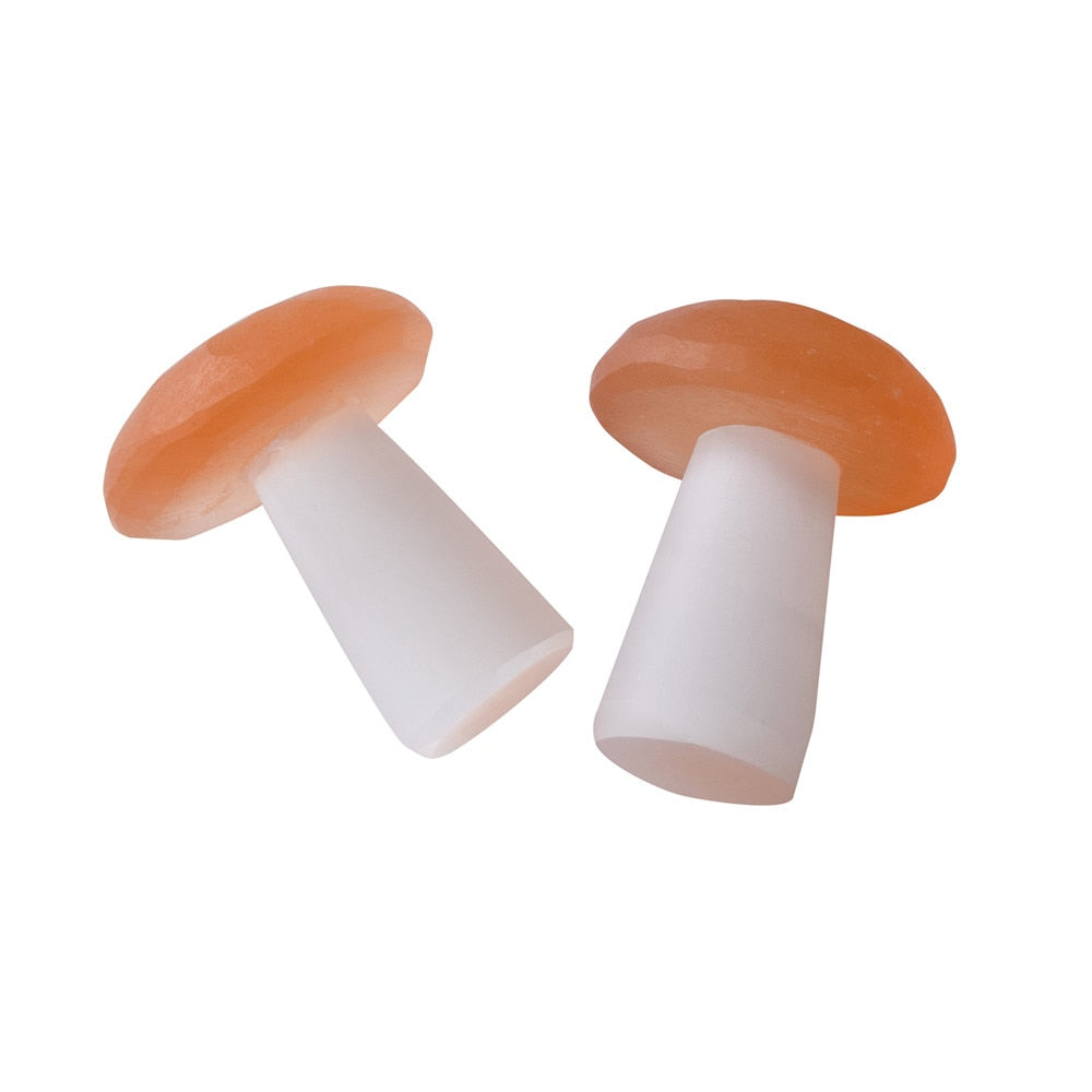 Natural Peach Selenite Crystal Mushroom Decor by HitMyNeed