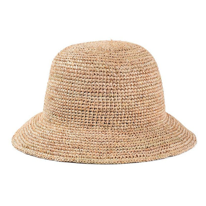 Natural Raffia Straw Bucket Hat for Summer by HitMyNeed