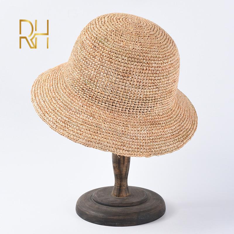 Natural Raffia Straw Bucket Hat for Summer by HitMyNeed