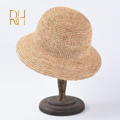 Natural Raffia Straw Bucket Hat for Summer by HitMyNeed