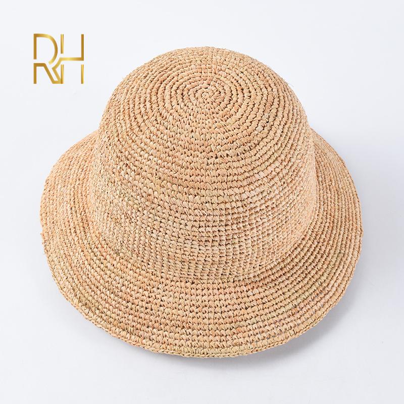 Natural Raffia Straw Bucket Hat for Summer by HitMyNeed