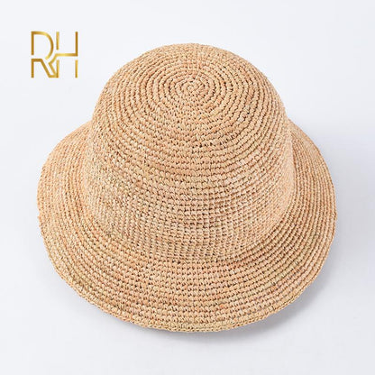 Natural Raffia Straw Bucket Hat for Summer by HitMyNeed