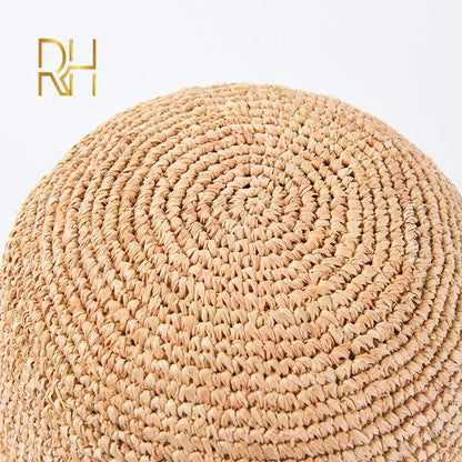 Natural Raffia Straw Bucket Hat for Summer by HitMyNeed