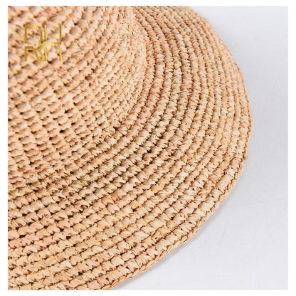 Natural Raffia Straw Bucket Hat for Summer by HitMyNeed